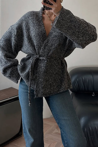 Open-Front Belted Cardigan