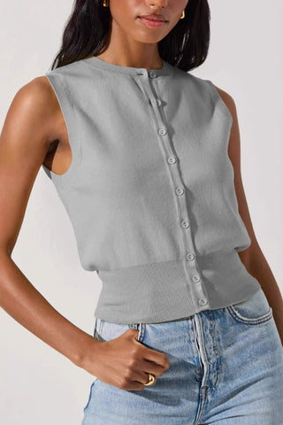 Button-Front Knit Vest