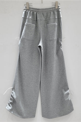 Lace Detail Casual Wide-Leg Pants