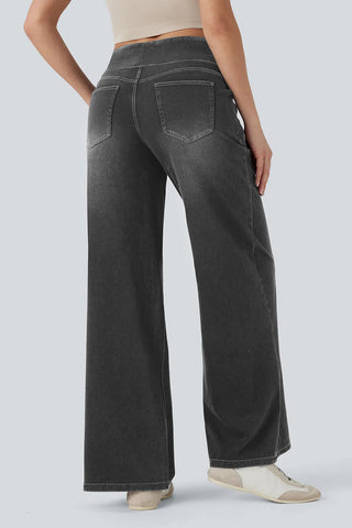 High-Waist Wide Leg Denim Jeans