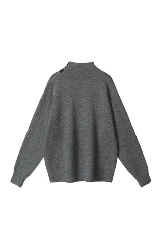 V-Neck Patterned Detail Sweater