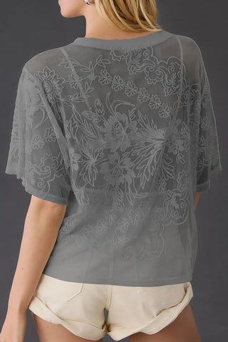 Floral Lace Sheer T-Shirt