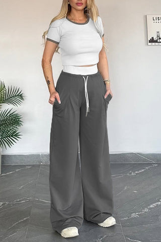 Crop Top and Wide-Leg Pants Set