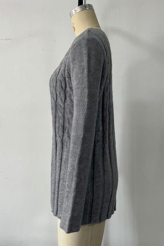 Button-Front Cable Knit Cardigan