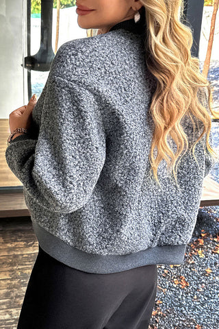 Casual Button-Up Fleece Jacket