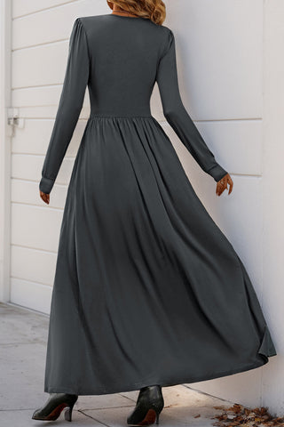 Elegant V-Neck Casual Maxi Dress