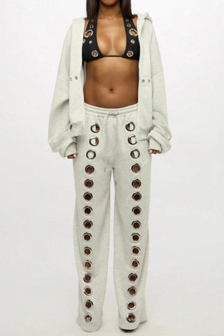 Eyelet-Detail Two-Piece Set