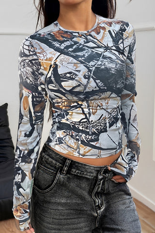 Abstract Print Long Sleeve T-Shirt