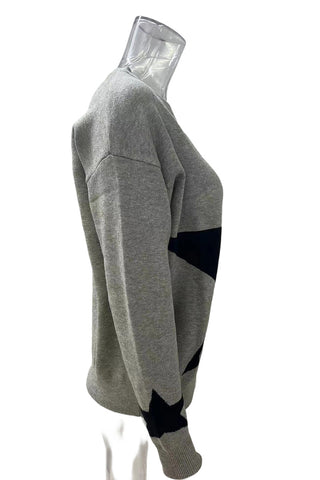 Star-Patterned Loose Fit Sweater