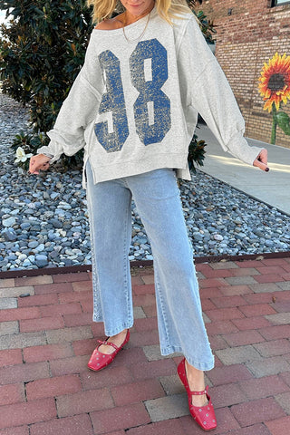 Vintage Number Graphic Pullover Top