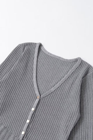 Button-Front Layered-Hem T-Shirt