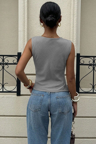 Draped Shoulder Accent Top