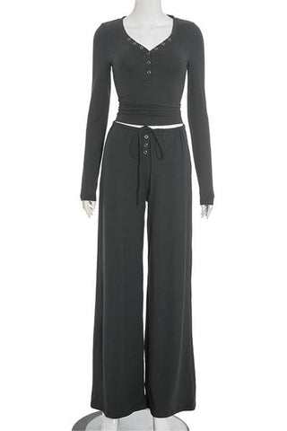 Stylish Long-Sleeve Pants Set