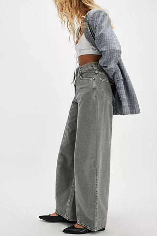 High-Waisted Wide-Leg Casual Pants