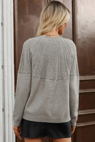 Textured Detail Button Down Long Sleeve Cardigan