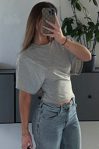 Ruched Waist Short Sleeve Top