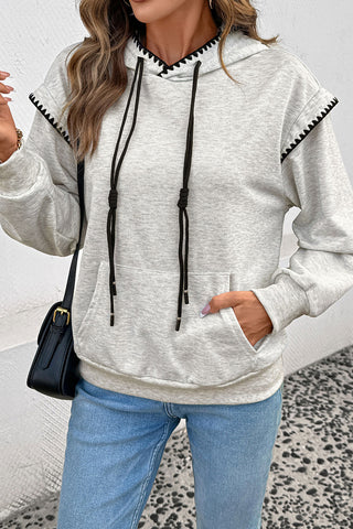 Casual Pullover Hoodie with Drawstring
