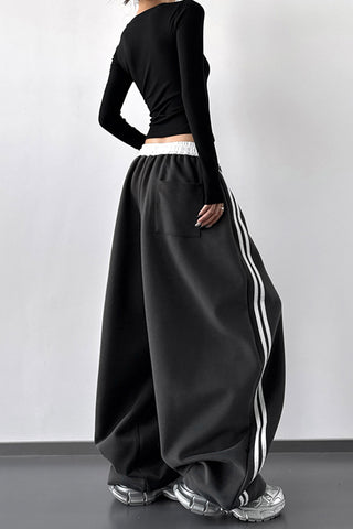 Wide-Leg Casual Track Pants