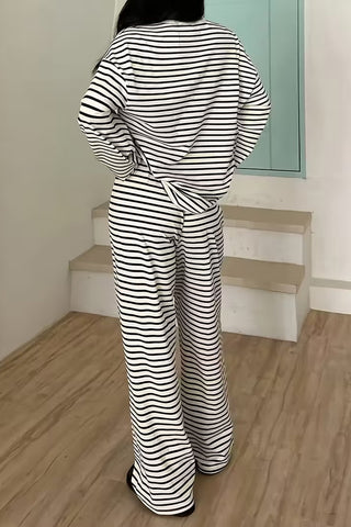 Striped Relaxed-Fit Pants Set