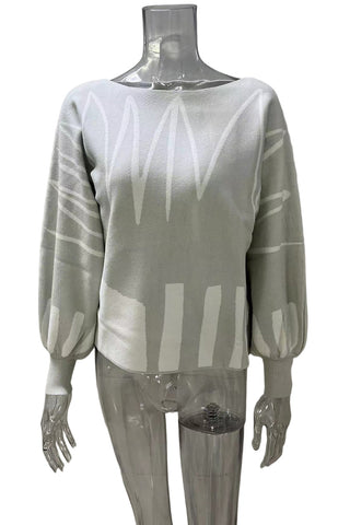 Abstract Patterned Oversized Sweater