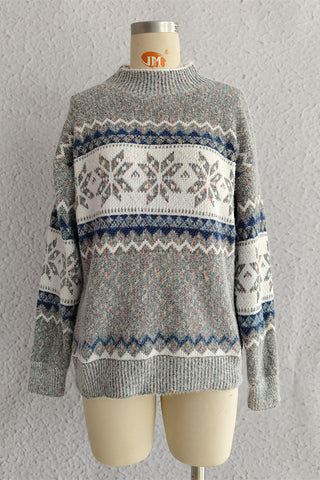 Nordic Pattern Crewneck Sweater