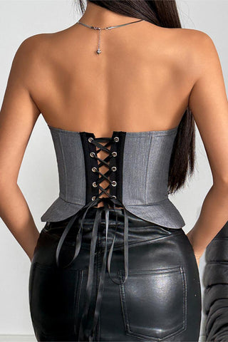 Tie-Front Bustier Top