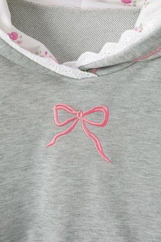 Bow Accent Hoodie Sweatshirt