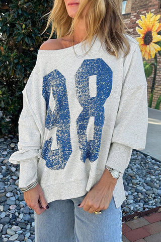 Vintage Number Graphic Pullover Top