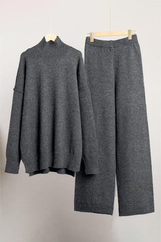 Cozy Turtleneck Knit Pants Set