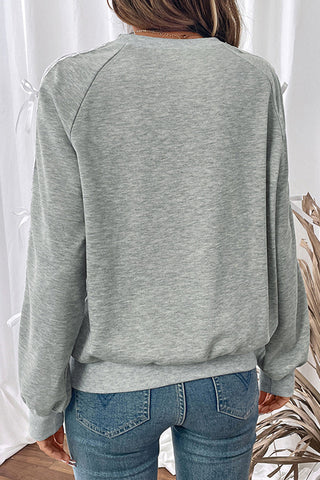 Lace Trim Sweatshirt with Bow Details