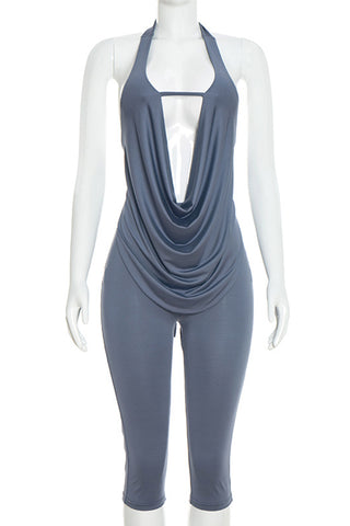 Halter Draped Pants Set