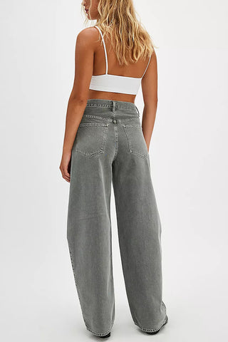 High-Waisted Wide-Leg Casual Pants