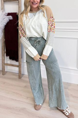 Patchwork Sleeve Sweatshirt
