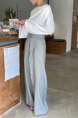 High-Waist Pleated Wide-Leg Pants