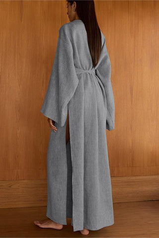 Long Sleeve Wrap Maxi Dress