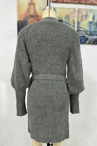 Tie-Waist Longline Cardigan