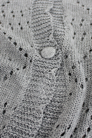 Button-Front Textured Cardigan