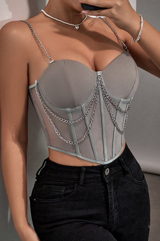 Chain Embellished Bustier Camisole
