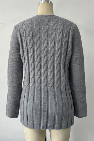 Button-Front Cable Knit Cardigan