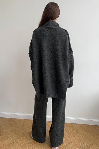 Cozy Turtleneck Knit Pants Set