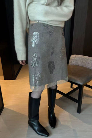 Embellished Midi Skirt