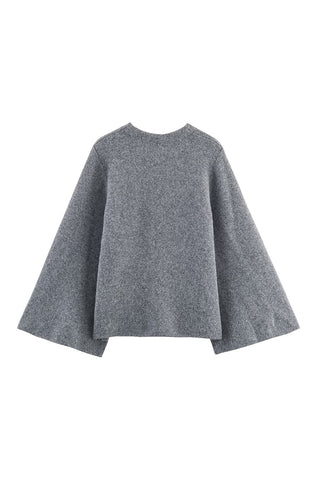Asymmetrical Tie-Front Cape Jacket