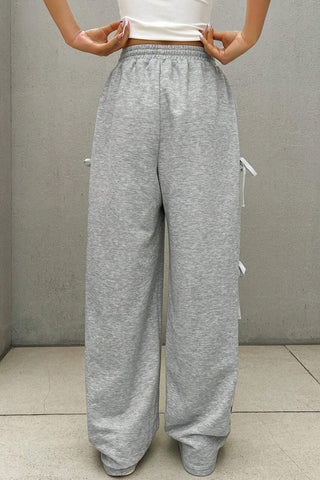 Relaxed Drawstring Wide-Leg Pants