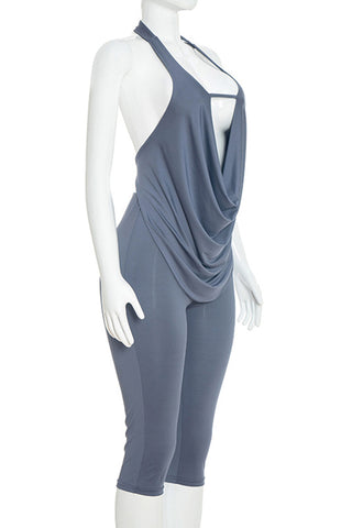 Halter Draped Pants Set