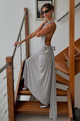 Draped One-Shoulder Casual Dress