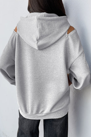 Cut-Out Shoulder Hoodie