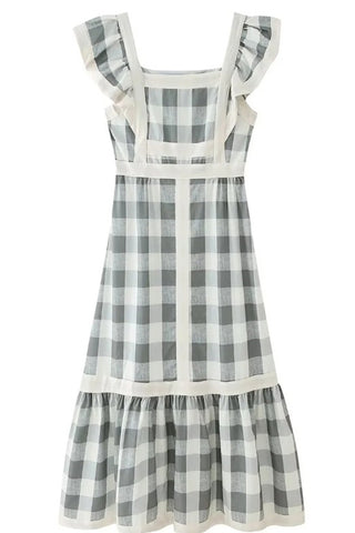 Striped Ruffle A-Line Dress
