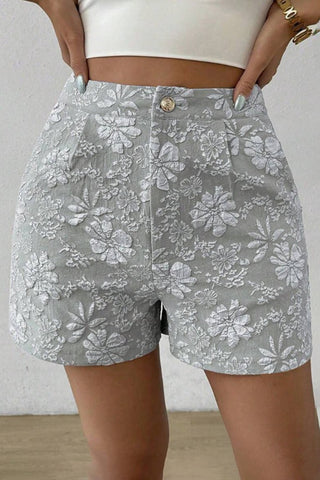 Floral Print High Waist Shorts