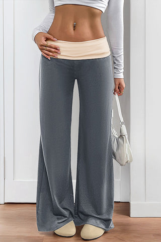 High-Waist Wide-Leg Casual Pants