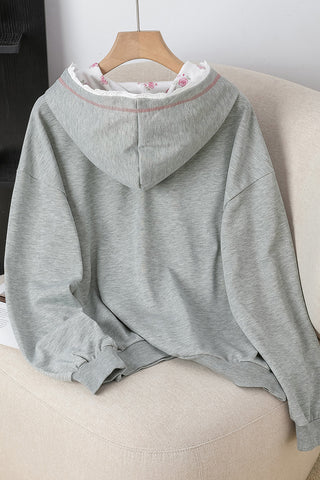 Bow Accent Hoodie Sweatshirt